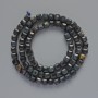 Hawk's Eye Beads Natural Stone Faceted Cube, Diameter 5mm+/-, Length 39cm+/- on Thread