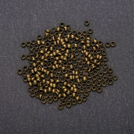 Crimp Beads, 3mm diameter, bronze-tone metal, 320g