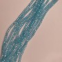 Czech Crystal Beads on Fishing Line, Petrol Blue Faceted Rondelle, diameter 3.5x2.5mm+/-, length 38cm+