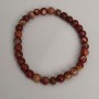 Red Jasper Bracelet, natural stone, smooth round beads, diameter 6(+/-)mm, length 18cm (stretch)