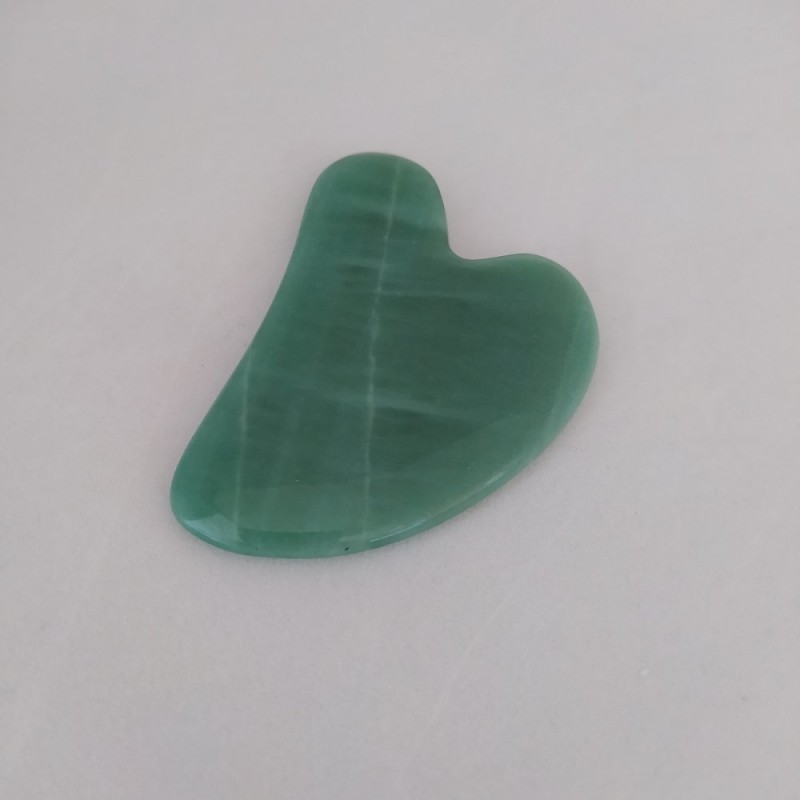 Jade Stone Gua Sha Massage Scraper, Natural Stone, 6x8cm