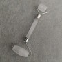 Crystal Quartz Massager, Double-Sided, Length 14.5cm, Silver-Tone Metal