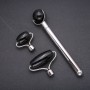 Agate Massager Set with 3 Attachments, Silver-Tone Metal