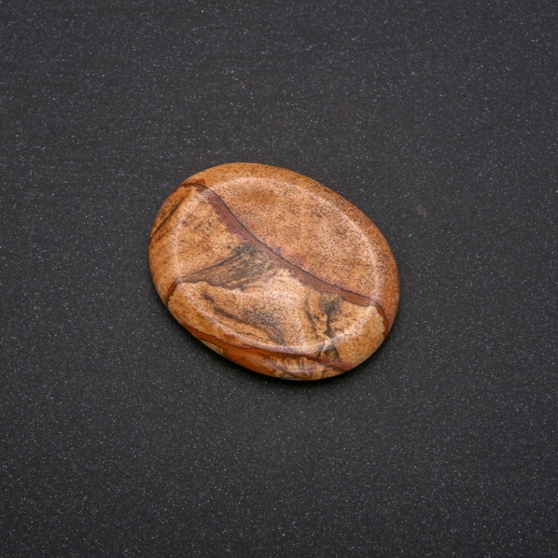 Face Scraper Massager with Natural Landscape Jasper Stone, 45.5x35.5mm