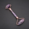 Roller Massager with Natural Amethyst Stone, Gold-Tone Metal, length 14.5cm