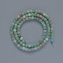 Beads Amazonite natural stone faceted cube, diameter 4mm+-, length 39cm+- on a thread