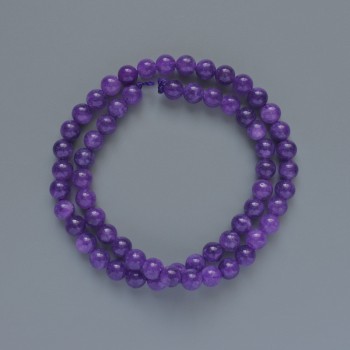 Beads Sugilite (synthetic) smooth round bead, diameter 6.5mm+-, length 39cm+- on a thread