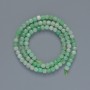 Beads Emerald natural stone faceted cube, diameter 4mm+-, length 38cm+- on a thread