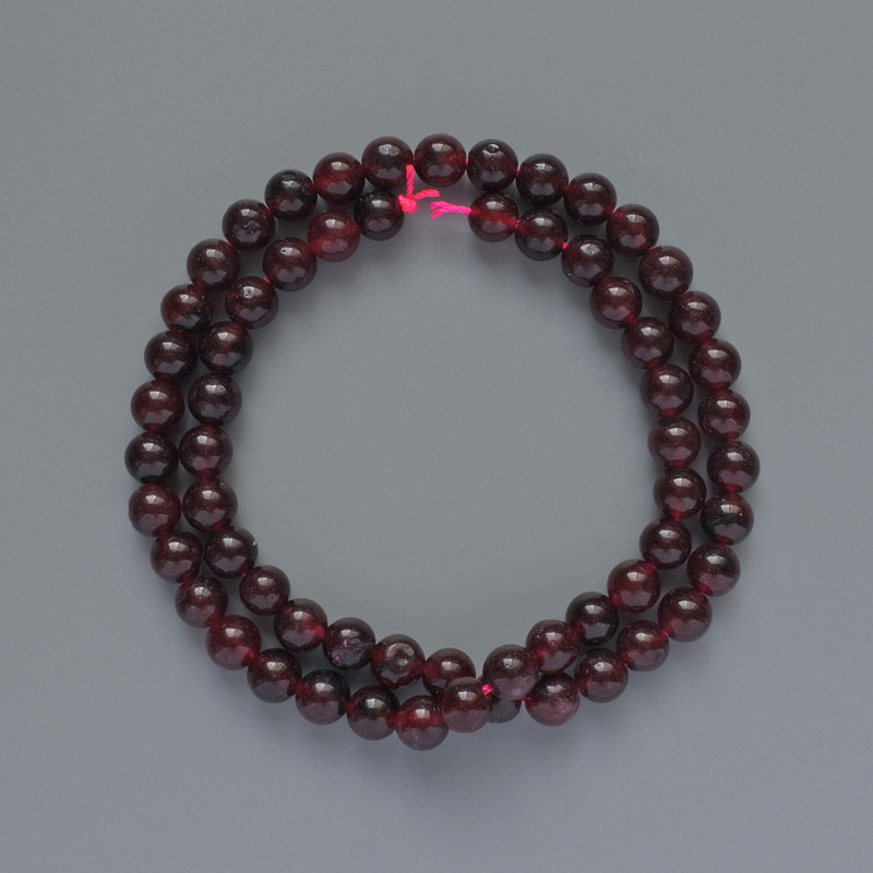Beads Tourmaline smooth round bead, diameter 6.5mm+-, length 38cm+- on a thread