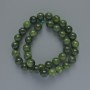 Beads Jadeite natural stone smooth round bead, diameter 10mm+-, length 39cm+- on a thread