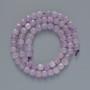 Beads Lavender Amethyst natural stone faceted cube, diameter 6mm+-, length 38cm+- on a thread