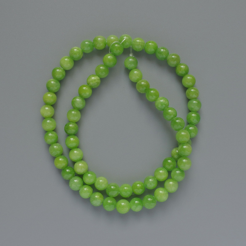 Onyx Beads smooth round, diameter 6.5mm+-, length 40cm+- on fishing line