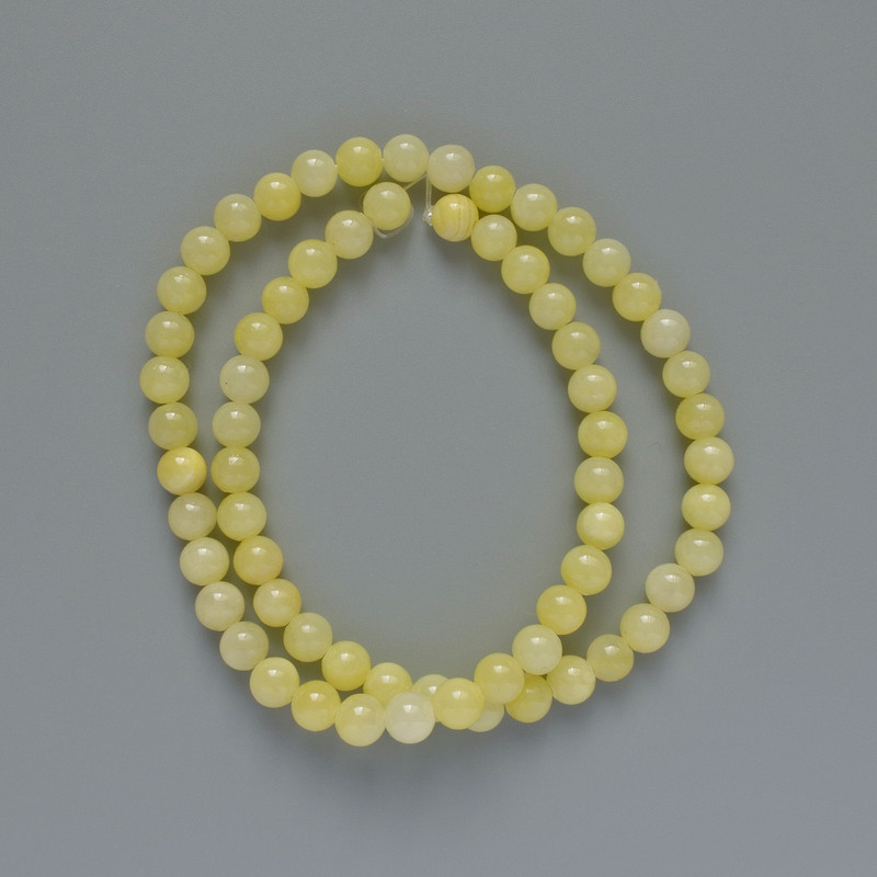 Citrine Beads (imitation acrylic) smooth round, diameter 6.5mm+-, length 40cm+- on fishing line