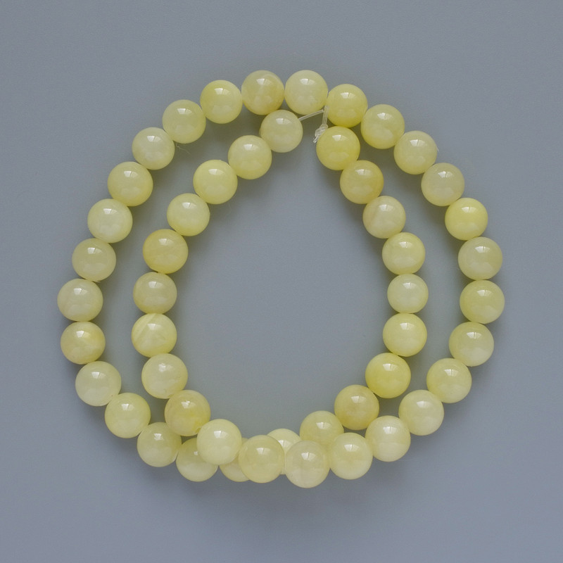 Citrine Beads (imitation acrylic) smooth round, diameter 8.5mm+-, length 40cm+- on fishing line