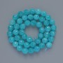 Beads Aquamarine natural stone faceted round bead, diameter 8mm+-, length 38cm+- on a thread