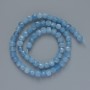 Beads Aquamarine natural stone faceted cube, diameter 5.5mm+-, length 38cm+- on a thread