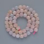 Beads Morganite natural stone faceted cube, diameter 7.5mm+-, length 38cm+- on a thread