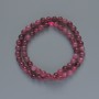 Beads Tourmaline Rubellite natural stone smooth round bead, diameter 6mm+-, length 38cm+- on a thread