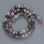 Beads Tourmaline natural stone faceted cube, diameter 7mm+-, length 39cm+- on a thread