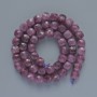 Beads Tourmaline Rubellite natural stone faceted cube, diameter 7mm+-, length 38cm+- on a thread