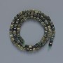 Beads Tourmaline Green natural stone faceted cube, diameter 4mm+-, length 39cm+- on a thread