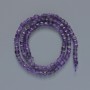 Amethyst Natural Stone Beads, Faceted Cube, Diameter 4mm+/-, Length 39cm+/- on a Strand