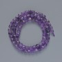Amethyst Beads, Natural Stone, Faceted Cube, 5.5mm+/- Diameter, 38cm+/- Strand