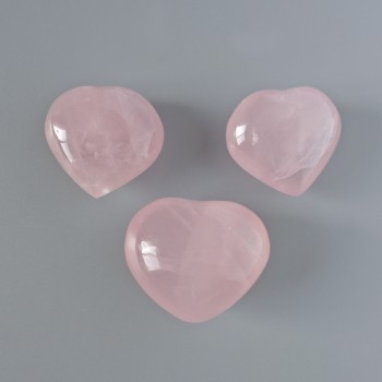 "Heart" Rose Quartz Souvenir, Natural Stone, Assorted Diameter 40x36mm+- from 60g. (per 100g.)