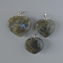 "Heart" Labradorite Pendant, Natural Stone, Assorted Diameter 32x36mm+