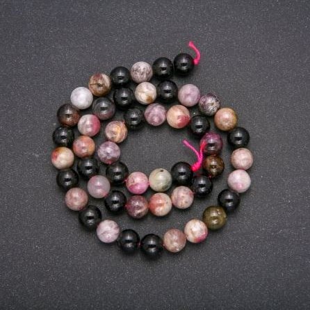 Tourmaline Beads, Natural Stone, Smooth Round, 8.5mm+/- Diameter, 39cm+ Length