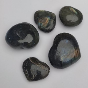 CLEARANCE (per 100g) Souvenir Stone Heart Labradorite Assorted Sizes 34x30mm, 54x47cm+