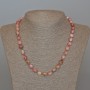 Rhodochrosite Necklace, Natural Stone Tumbled, Diameter 8x10mm+-, Length 49cm+
