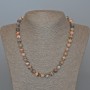 Rhodonite Natural Stone Necklace Smooth Bead, diameter 8.5mm+, length 49cm+