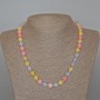 Morganite Bead Necklace natural gemstone smooth round bead, diameter 8.5mm, length 49cm