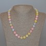 Morganite Necklace, Natural Stone, Smooth Bead, 10mm Ø, 48cm Length