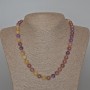 Assorted Stones Necklace, natural stone, smooth round beads, diameter 8.5mm+/-, length 48cm+