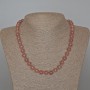 Strawberry Quartz Necklace, natural stone, smooth round beads, diameter 8.5mm+/-, length 47cm+