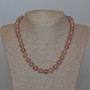 Strawberry Quartz Necklace, natural stone, smooth round beads, diameter 10.5mm+/-, length 48cm+