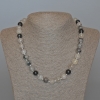 Rutilated Quartz Necklace, natural stone, smooth round beads, diameter 10mm+/-, length 49cm+