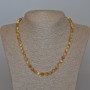 Yellow Cat's Eye Necklace, natural stone smooth round beads, diameter 6.5mm+/-, length 49cm+