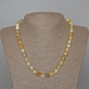 Yellow Opal Necklace, natural stone smooth round beads, diameter 8mm+/-, length 48cm+