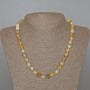 Yellow Opal Necklace, natural stone smooth round beads, diameter 8mm+/-, length 48cm+