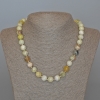 Yellow Opal Necklace, natural stone smooth round beads, diameter 10.5mm+/-, length 49cm+