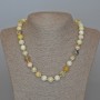 Yellow Opal Necklace, natural stone smooth round beads, diameter 10.5mm+/-, length 49cm+