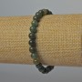 Moss Agate Bracelet, natural stone smooth round beads, diameter 6mm+/-, length 18cm +/- (stretch)