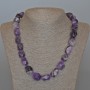 Amethyst Necklace, Natural Faceted Stone, Diameter 14x17mm+-, Length 54cm+