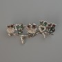 Owl Brooch, Coloured Rhinestones, Black Enamel and Abalone Shell, Silver-Tone Metal 52x26mm