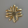Flower Brooch Pendant, Gold-Tone Metal 49x50mm
