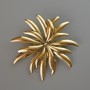 Chrysanthemum Flower Brooch Pendant, Gold-Tone Metal 60x60mm