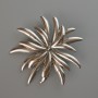 Chrysanthemum Flower Brooch Pendant, Silver-Tone Metal 60x60mm